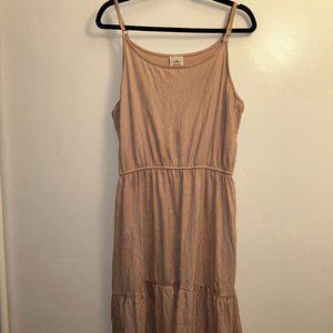 Pink Flowy Boho Midi Dress